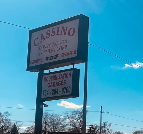 A Sign For Cassino Construction And Cement Corp - Southgate, MI - Cassino Construction & Cement Corporation