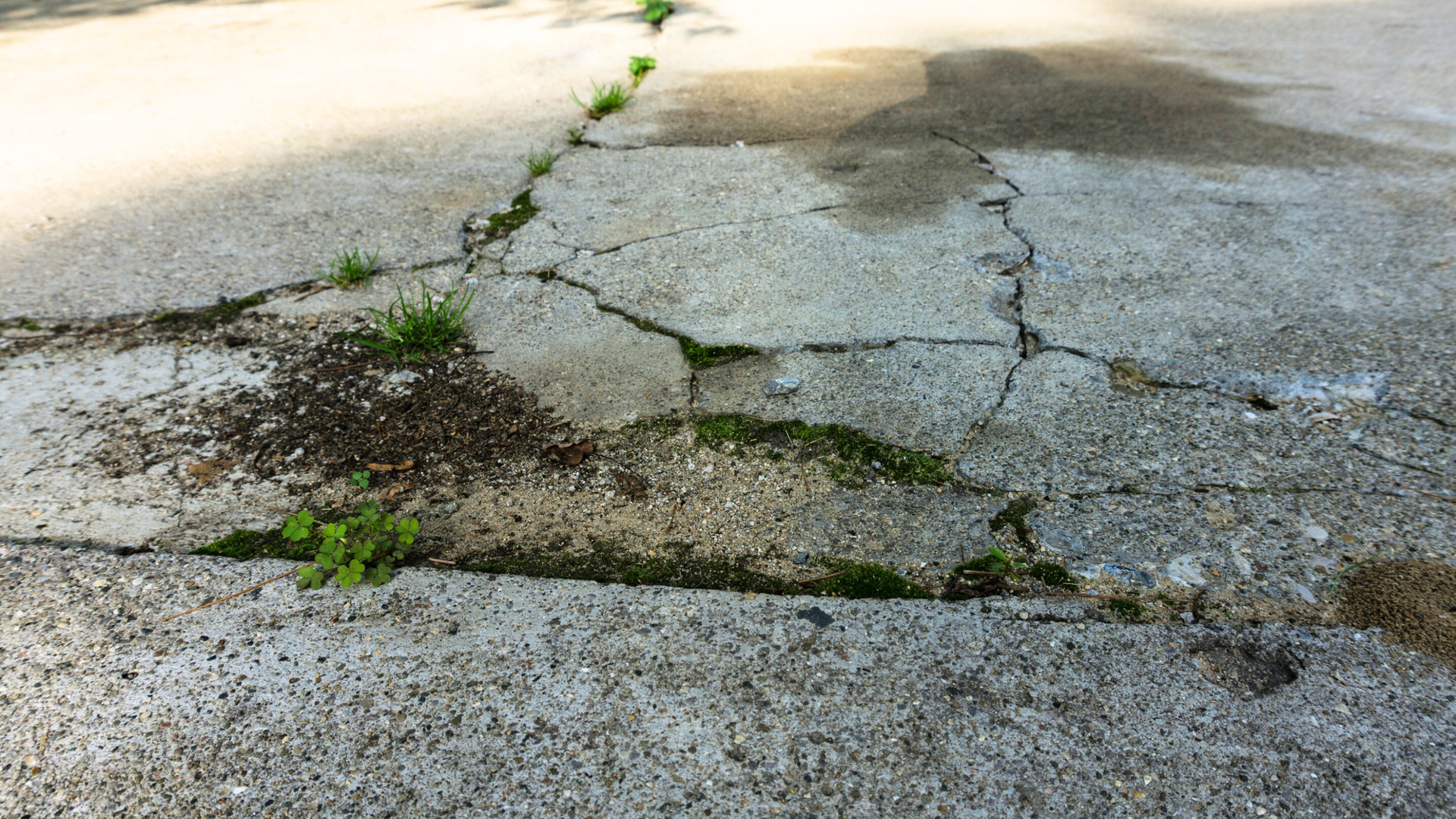 Concrete driveway in Syracuse Utah showing common issues like cracks, surface wear, and aging
