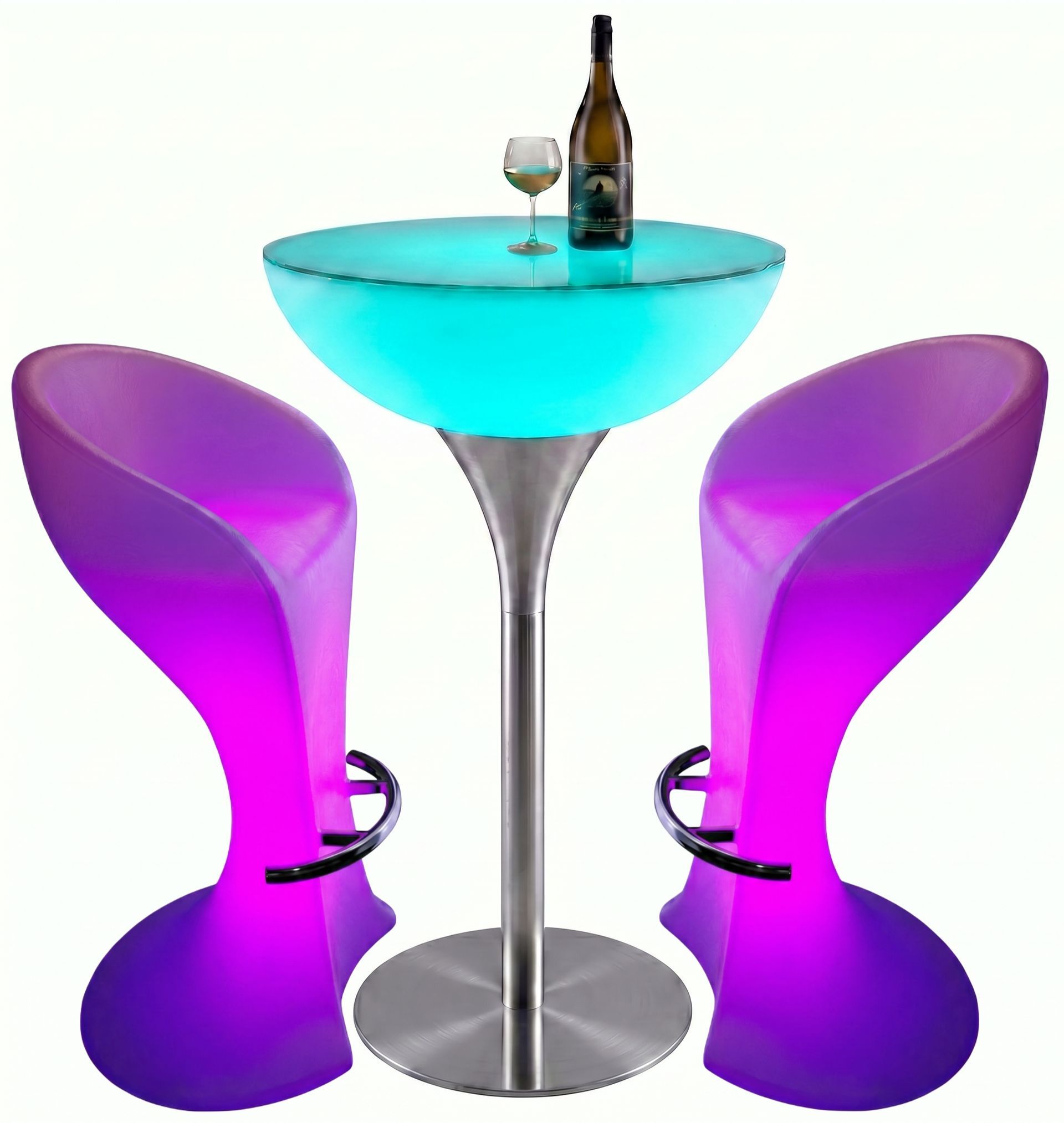 2x LED Bar stools and bar table hire in Manchester for a wedding event