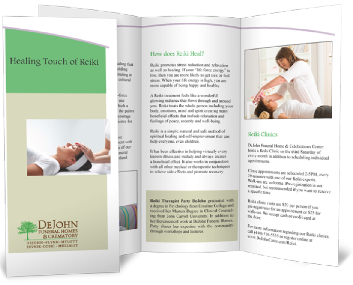 a pamphlet titled healing touch of reiki