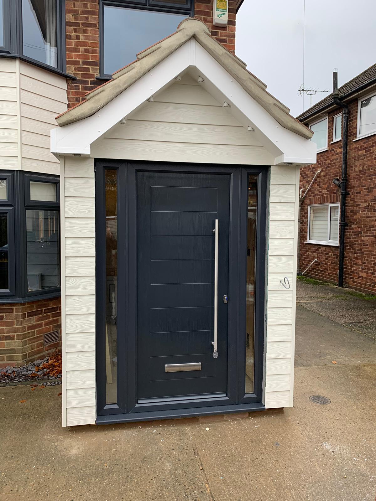 Black Composite Door and Black Door Fram