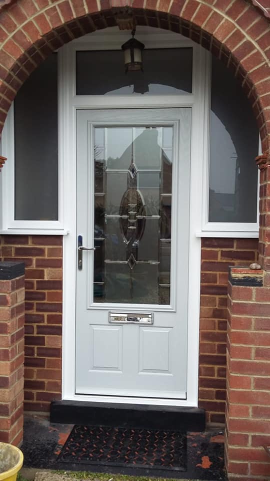 White Composite Door with White Door Frame