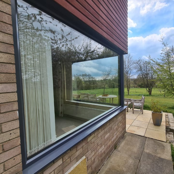 Home with aluminium windows