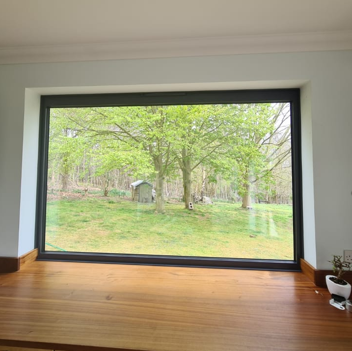 Large aluminium window installed in home