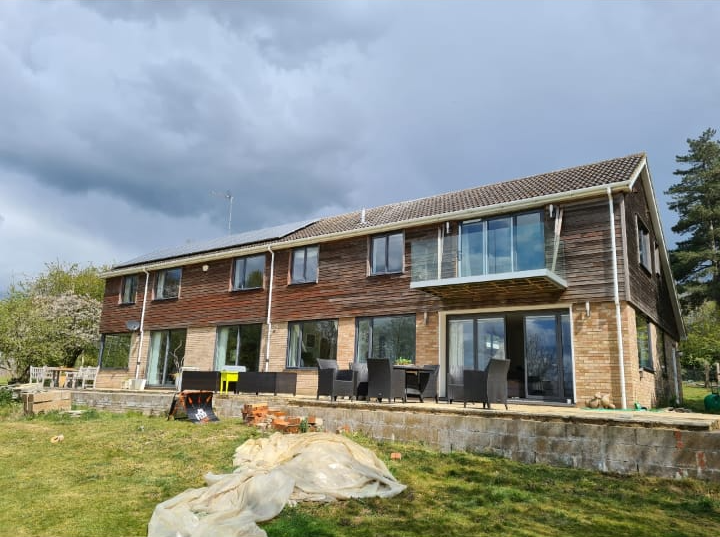 Outdoor view of aluminium windows on home