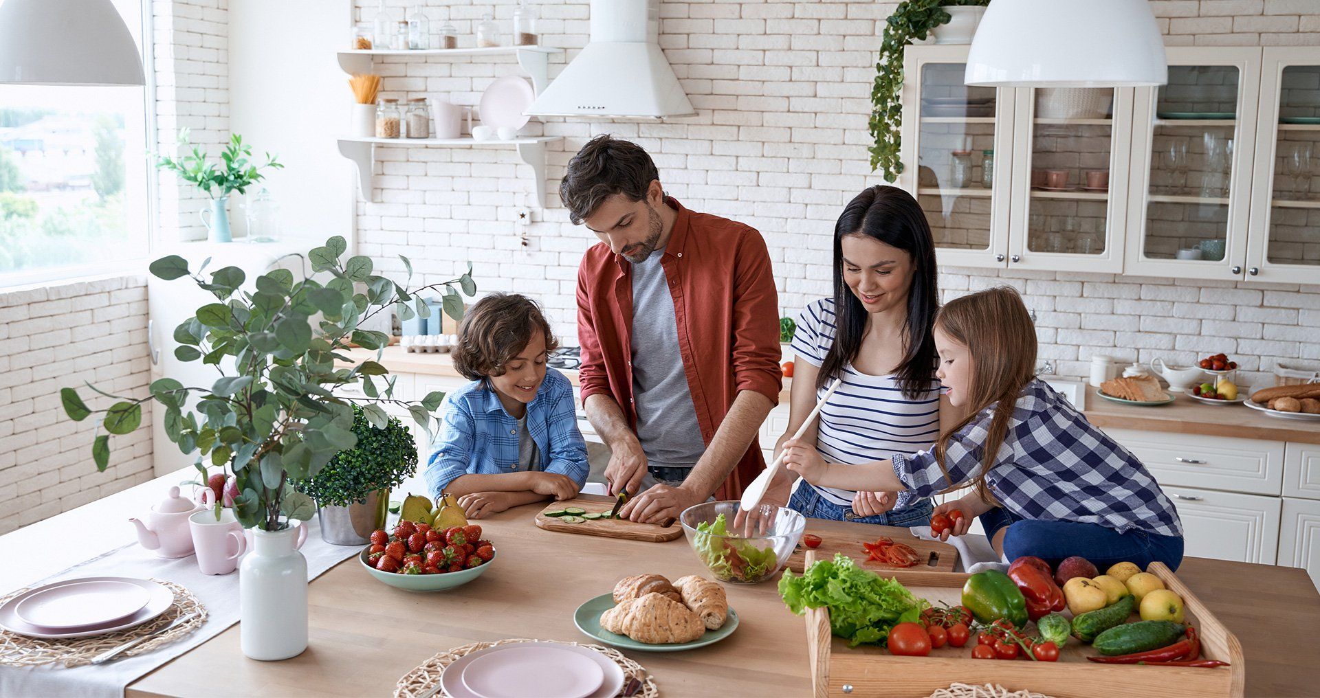 Happy Family In The Kitchen