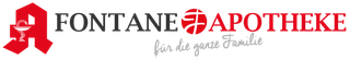 Das Logo der Fontane-Apotheke ist rot und weiß