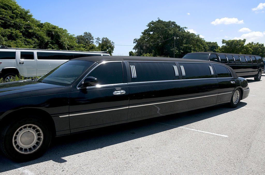 A black stretch limousine.
