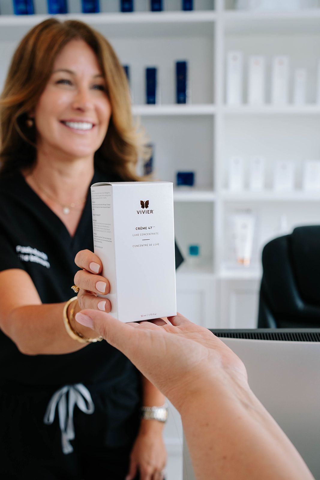 Nurse practitioners with medical-grade skincare products at The Infirmary Stittsville, Ottawa