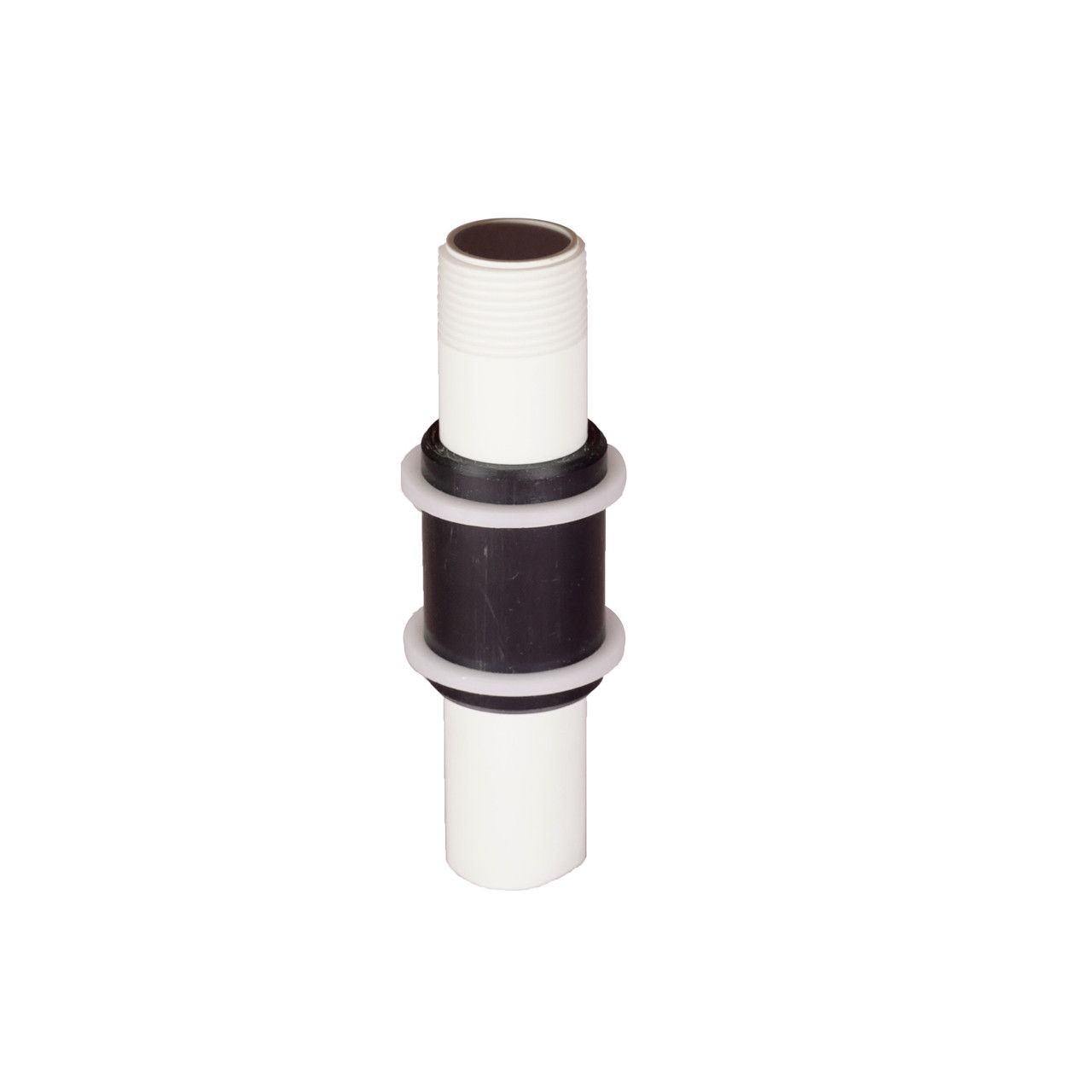 A black and white diagram of a connection pipe 1 and 2