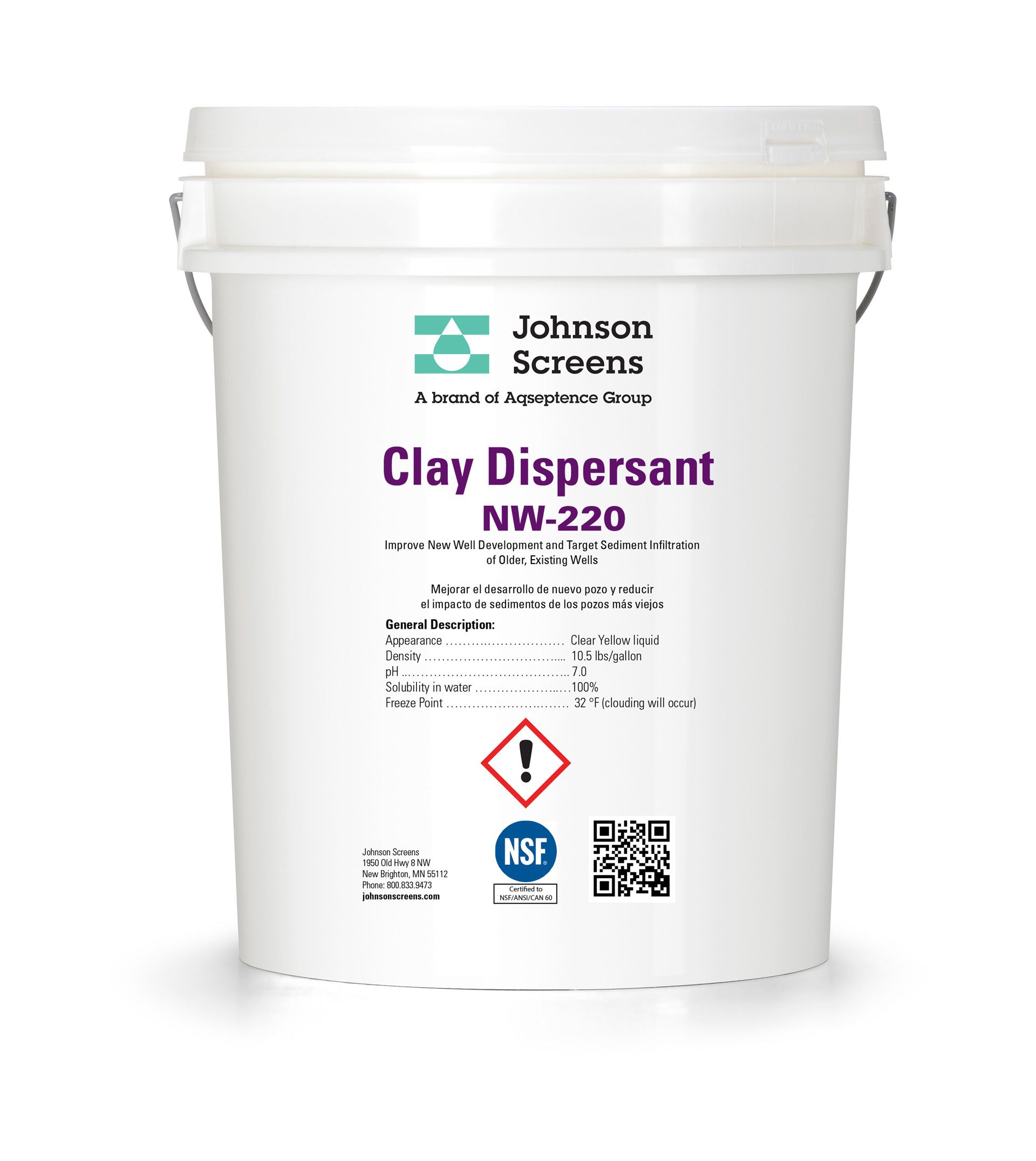 A white bucket of clay dispersant on a white background.