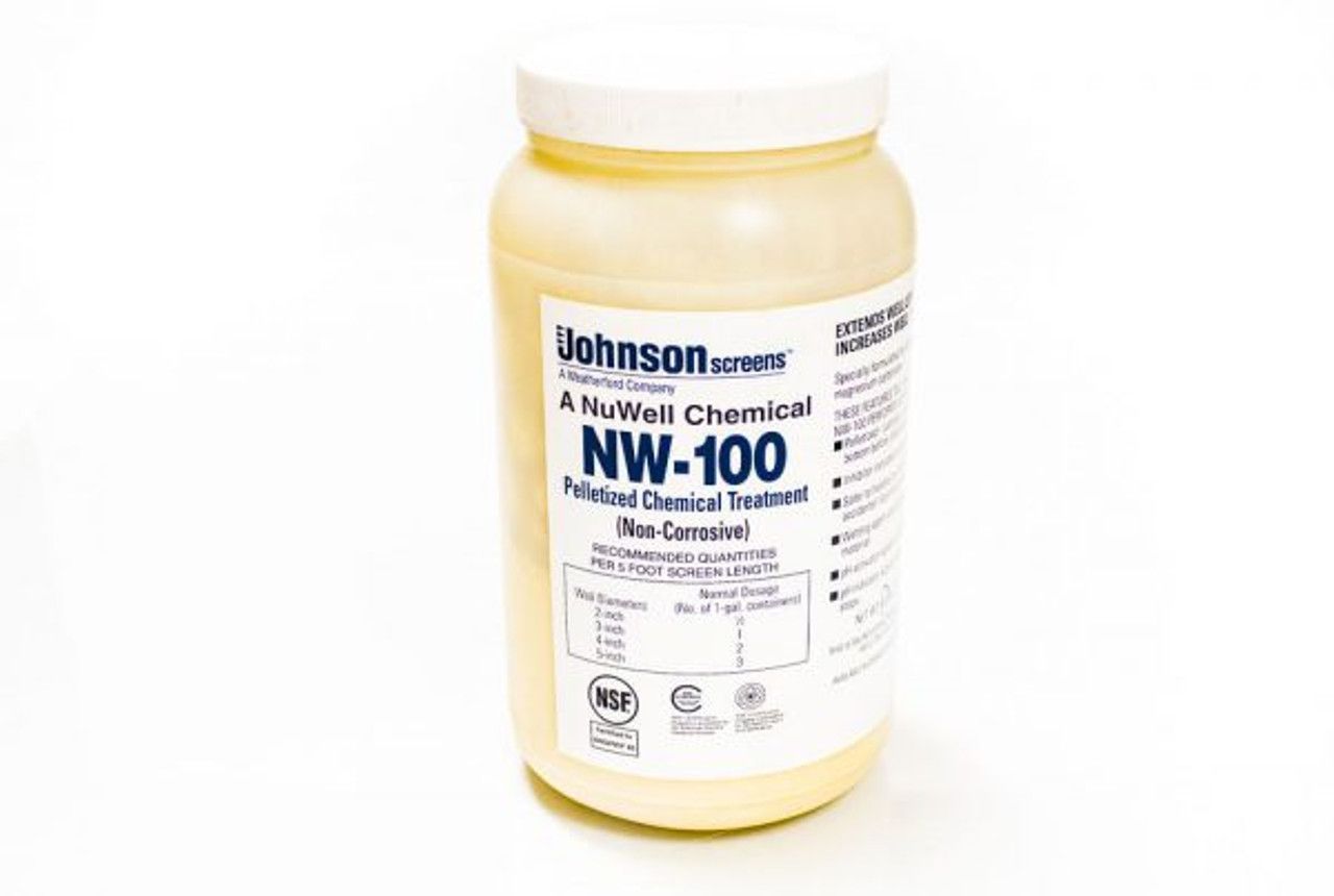 A jar of johnson nw-100 is sitting on a white surface.