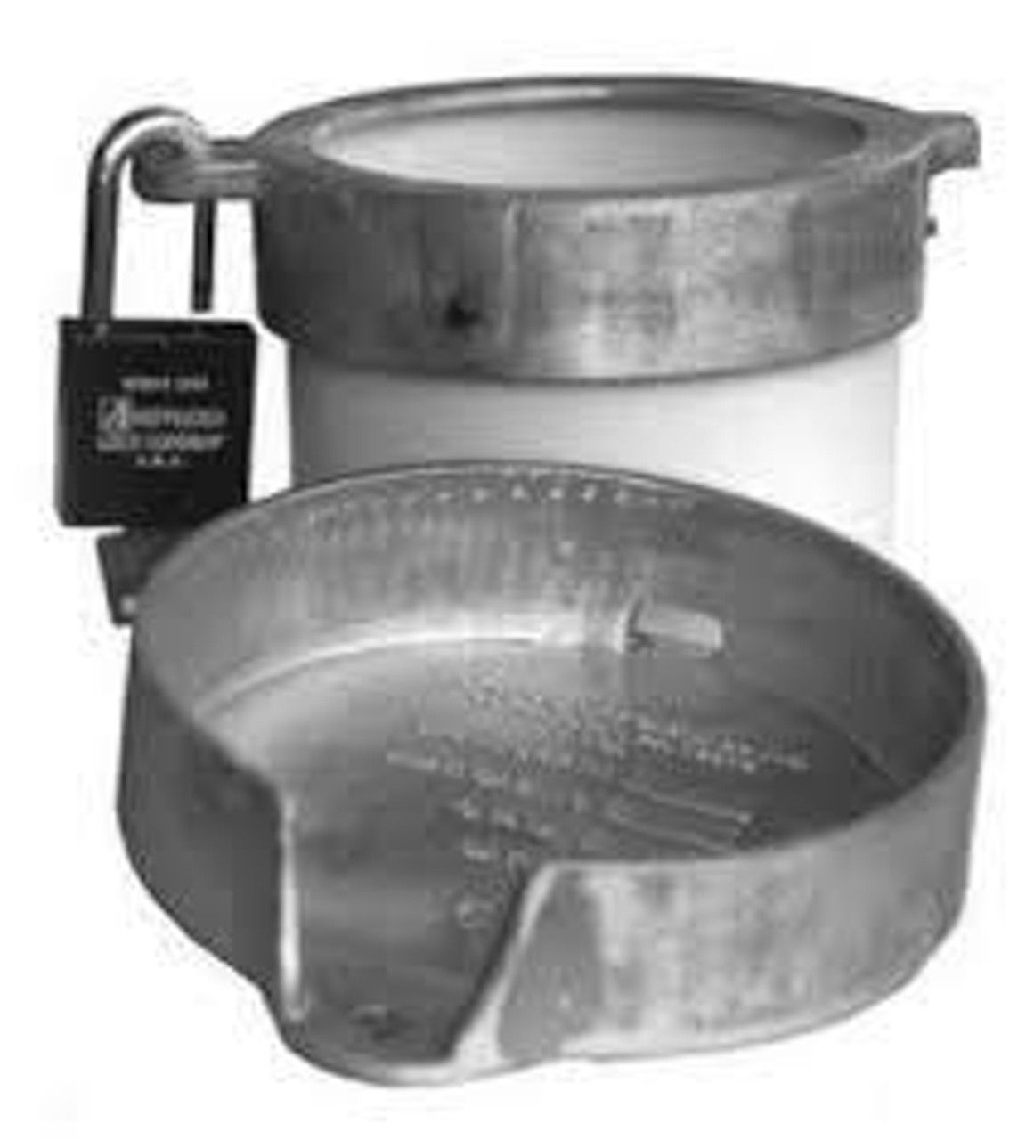 A metal object that says do not fill on it