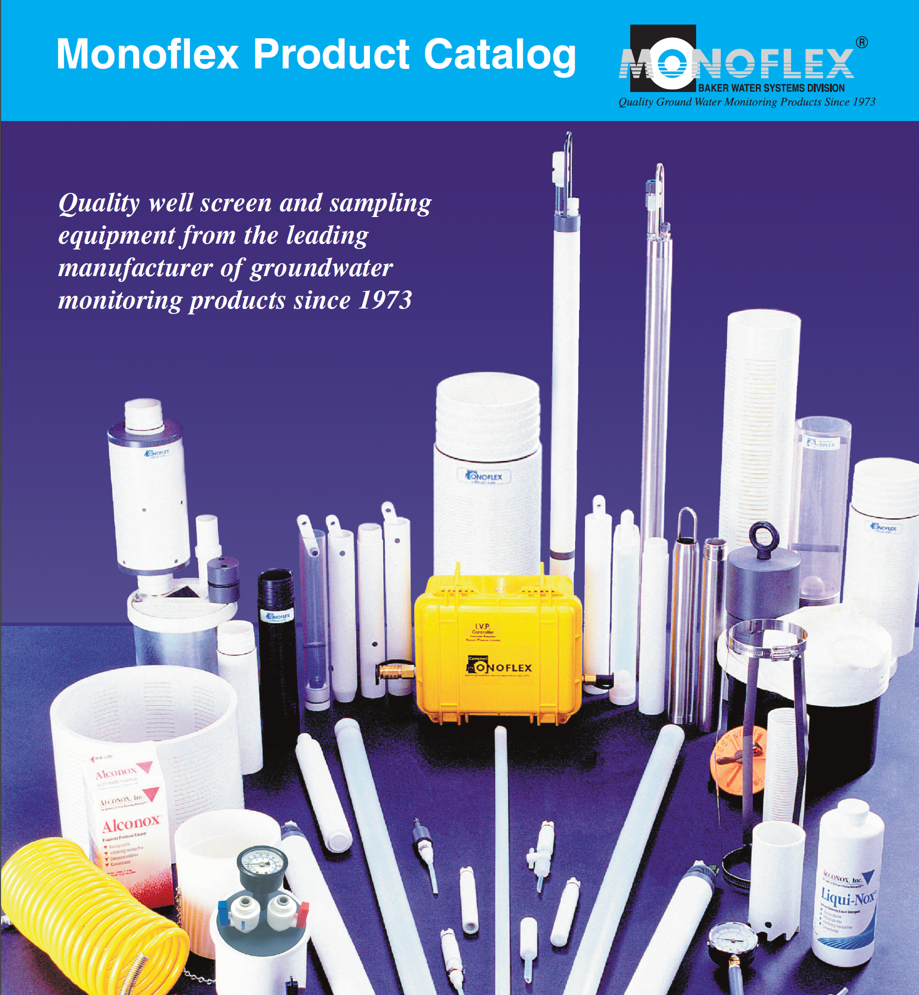 A monoflex product catalog is displayed on a table