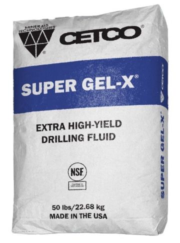 A bag of super gel-x extra high yield drilling fluid