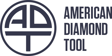 The logo for american diamond tool is a black and white logo.