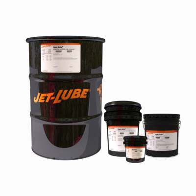 Three buckets of jet lube are sitting next to each other