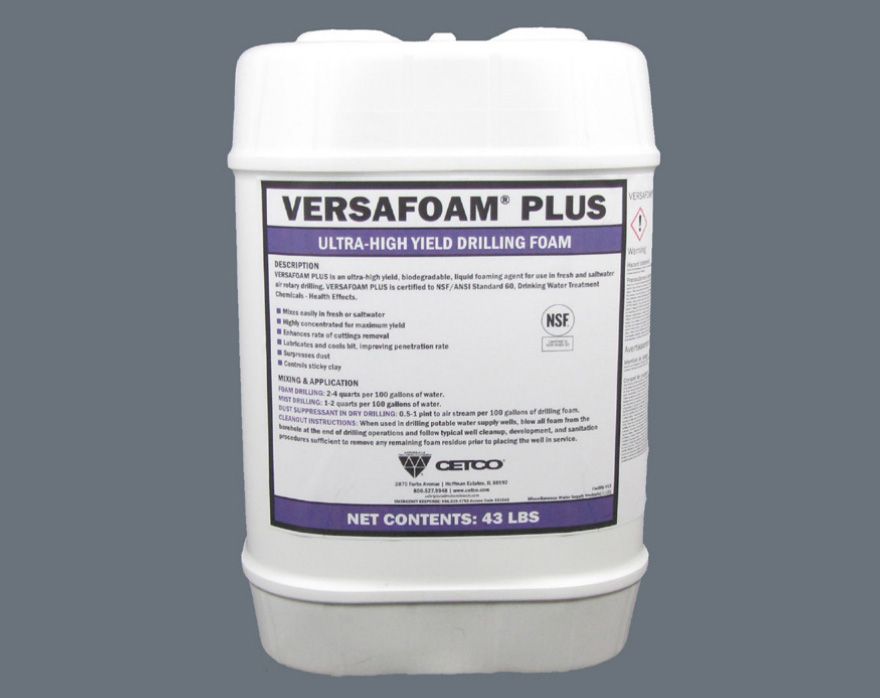 A bottle of versafoam plus ultra high field drilling foam