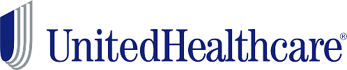 The logo for united healthcare is blue and white