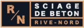 Un logo pour une entreprise appelée sciage de beton rive nord