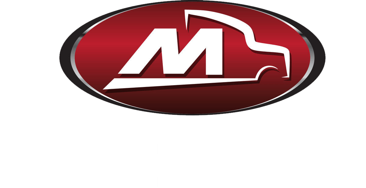 Un ovale rouge avec la lettre m dessus