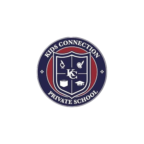 A logo for a private school called kids connection