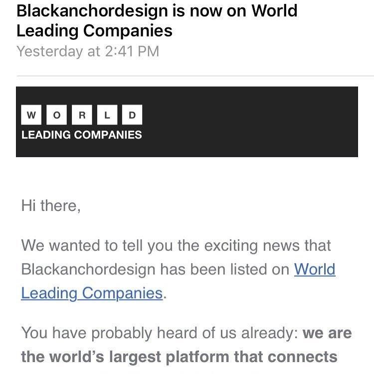 Blackanchordesign is now on world leading companies yesterday at 2:41 pm