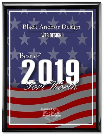 A black anchor design web design award from 2019