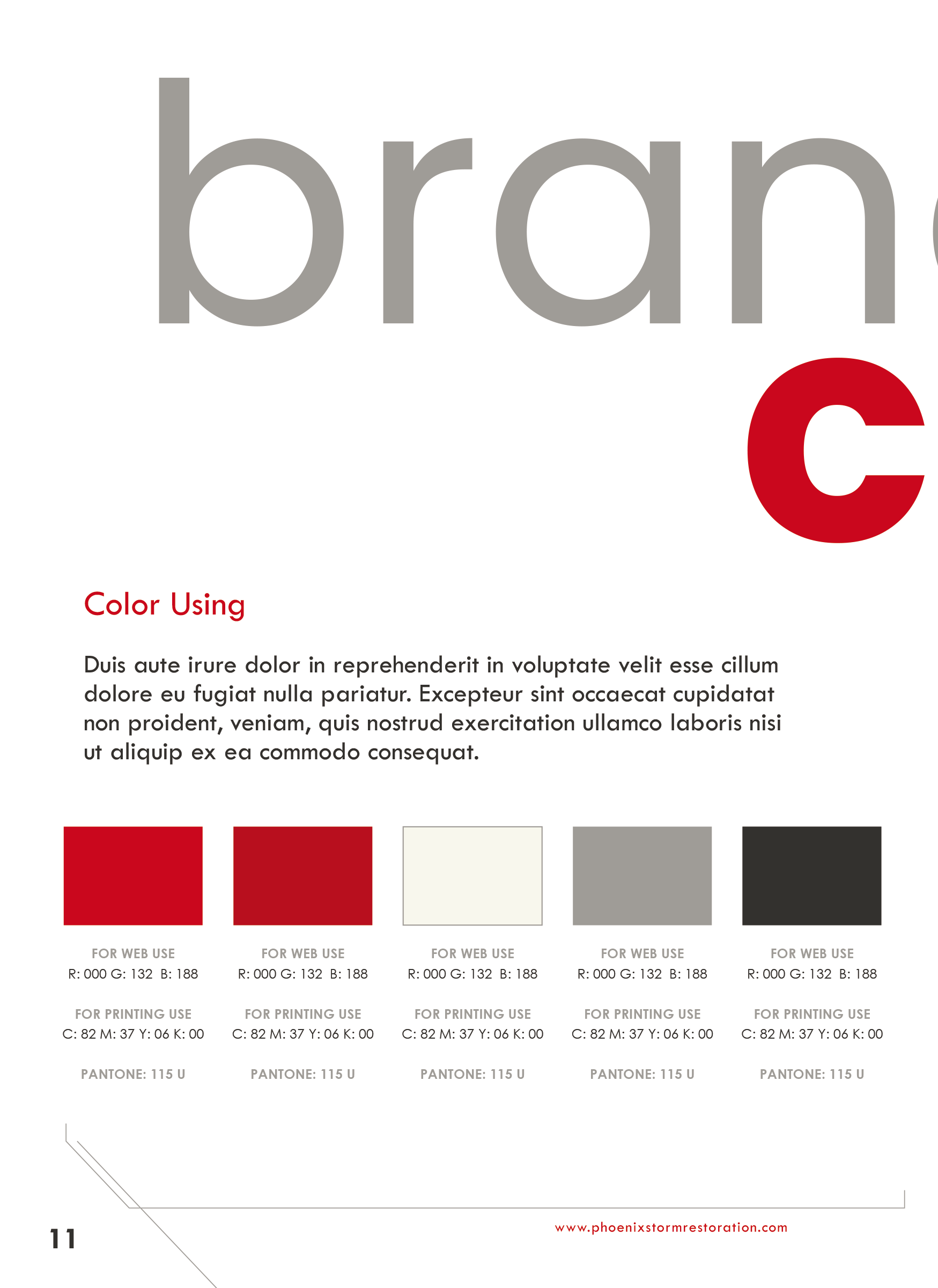 Page detailing secondary typography using the font Poppine, showing bold and regular font styles with example text.