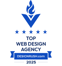A logo for a top web design agency in 2025.