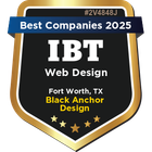 A badge that says best companies 2025 ibt web design fort worth tx black anchor design