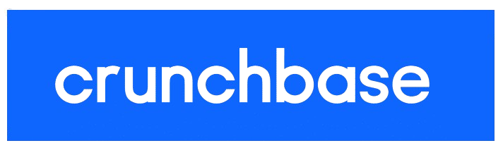 The crunchbase logo is on a blue background.