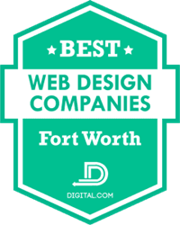 A badge that says `` best web design companies fort worth ''