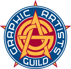 The logo for the graphic artists guild