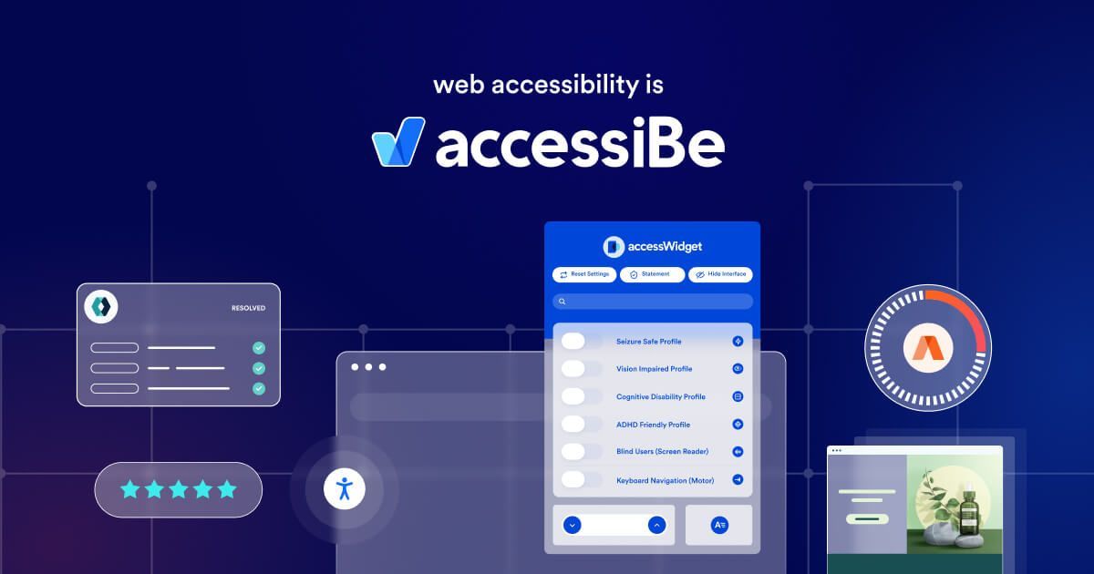 A blue background with the words `` web accessibility is accessible '' on it.