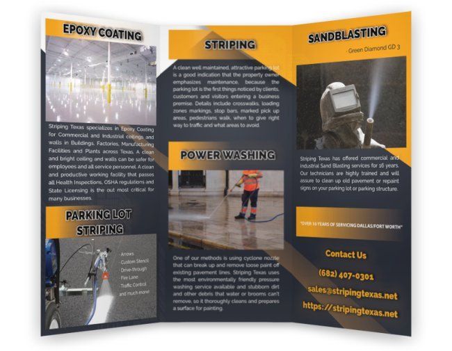 A brochure about sandblasting and epoxy coating