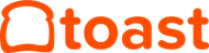 The word toast is written in orange on a white background