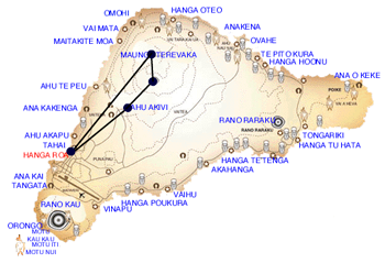 A map of a hawaiian island shows the location of many places