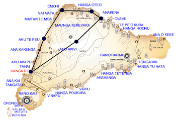 A map showing the location of hanga otero