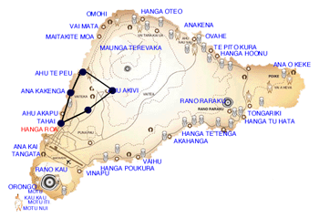 A map of a island with a triangle in the middle