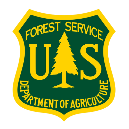 The logo for the forest service department of agriculture