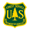 The logo for the forest service department of agriculture