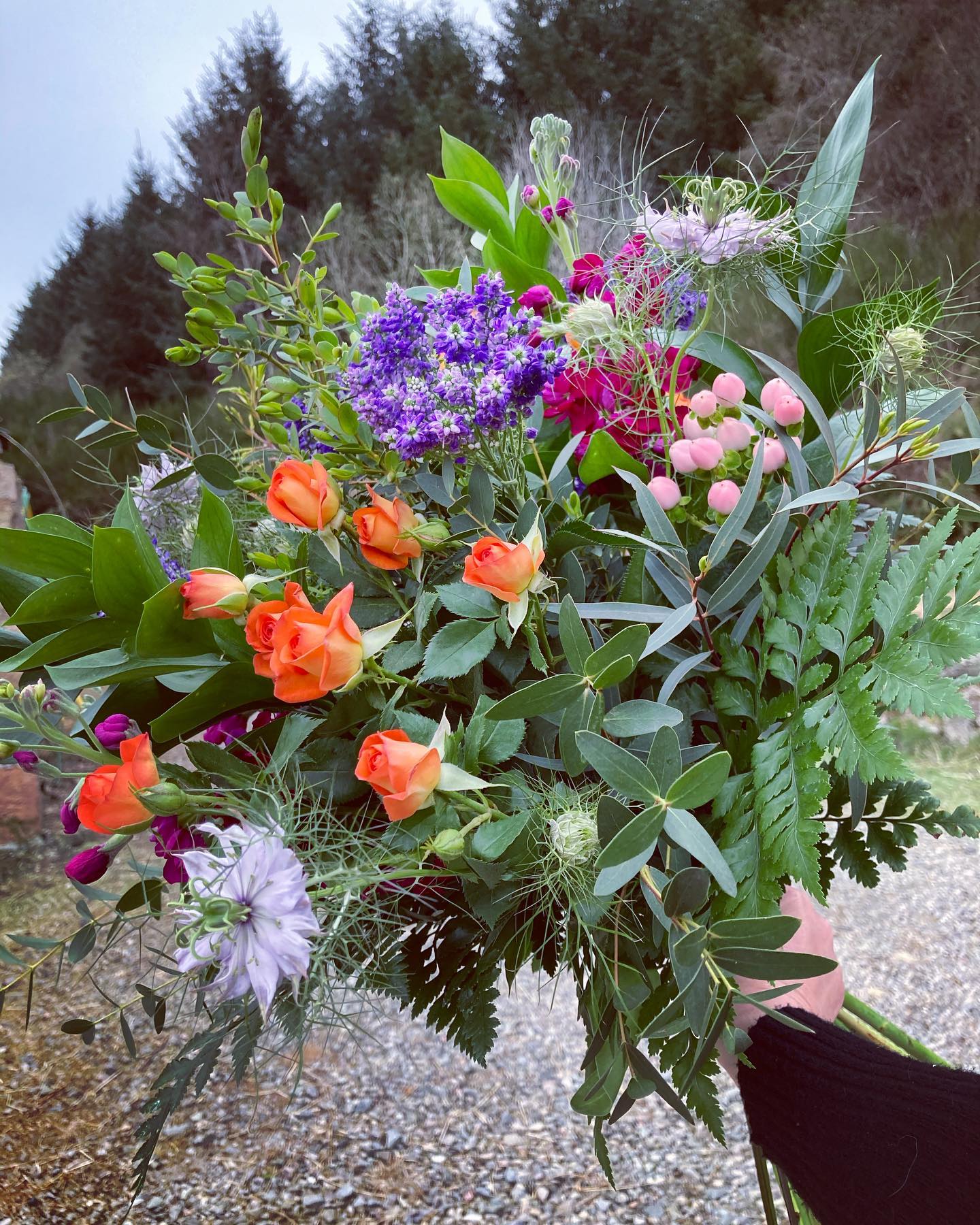 A beautiful bouquet of natural gift flowers. Florist is Rachel's Country Flowers in Edderton, near Dornoch and Tain in the Scottish Highlands