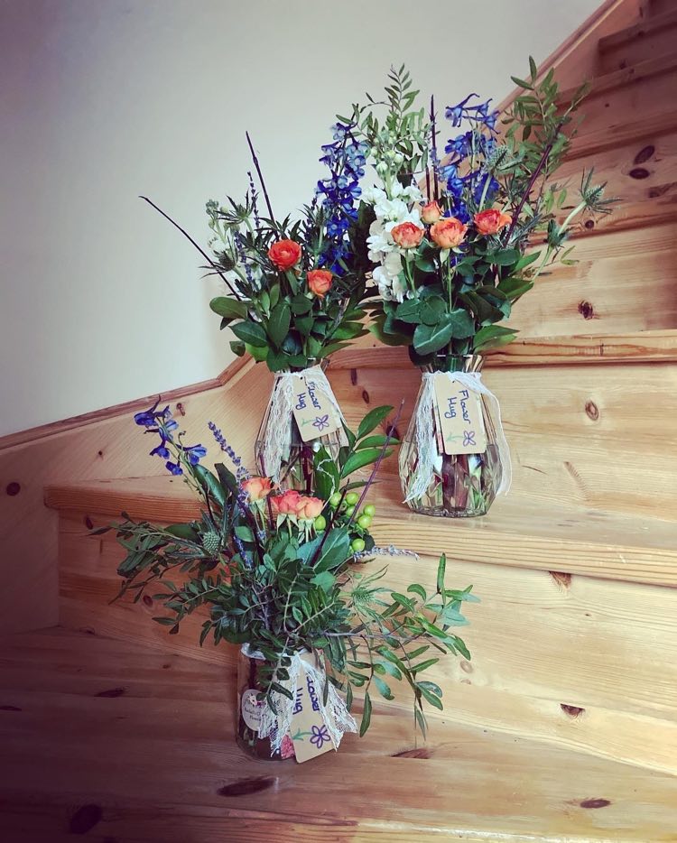A beautiful flower gift in its own water source. Florist is Rachel's Country Flowers in Edderton, near Dornoch and Tain in the Scottish Highlands