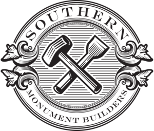 Southern Monument Builders logo with crossed hammers inside a circular black-and-white emblem