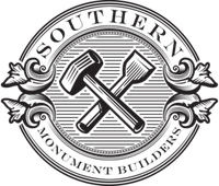 Southern Monument Builders logo with crossed hammers inside a circular black-and-white emblem