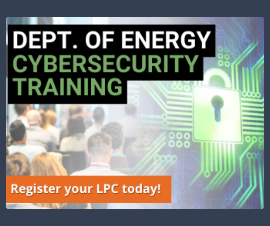 A poster for the dept of energy cybersecurity training