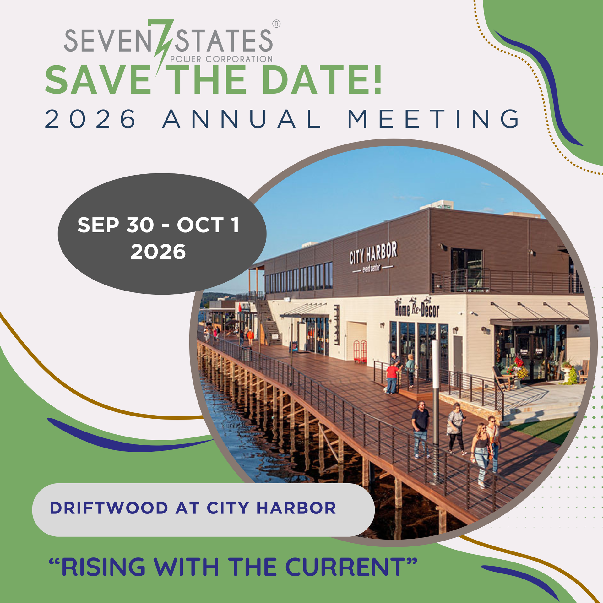 A poster for the seven states annual meeting the power of connecting.