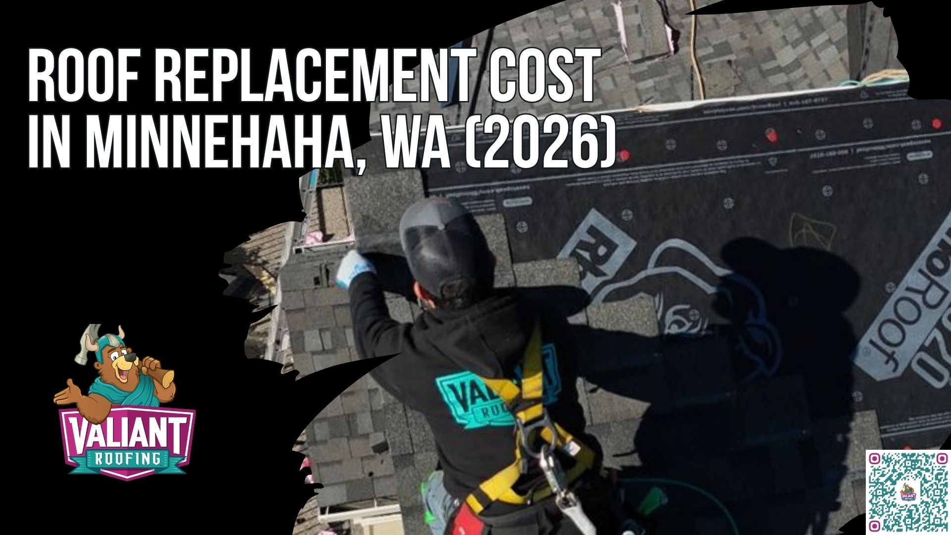 How Much Does a Roof Replacement Cost in Minnehaha, WA?
Roof replacement cost in Minnehaha, WA in 2026 ranges from $12,000 to $25,000 or more for most homes, with steep or complex roofs pushing past $35,000. Per-square-foot pricing lands at $4.35 to $11.00 for asphalt, while standing seam metal runs $20,000 to $40,000 and up. Tear-off and disposal adds $1,000 to $3,000, and decking runs $85 to $125 per sheet when rot is found. Labor accounts for roughly 60 percent of the final cost and materials 40 percent. A complete Valiant Roofing bid covers tear-off, synthetic underlayment, Owens Corning Duration or Duration Flex shingles, starter strip, drip, step, and valley flashing, ridge vent, pipe boots, ice and water shield, magnet sweep cleanup, contractor-pulled permits, and a warranty.
108 SE 124th Ave Suite 8, Vancouver, WA 98684
https://www.valiantroofing.com/locations/vancouver-wa
