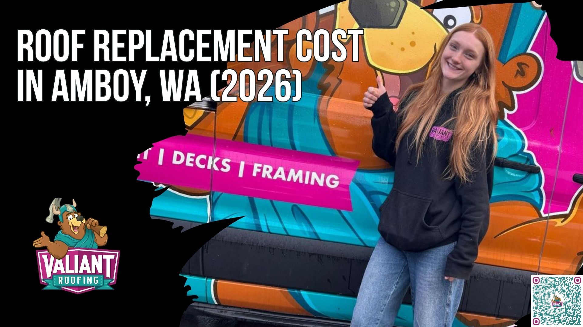 Roof Replacement Cost in Amboy, WA (2026 Ranges) Detailed 2026 roofing cost estimates for homeowners in Amboy and surrounding Clark County, Washington. It compares pricing for simple roof structures versus steep or complex roof geometries across common residential roof sizes ranging from 1,000 to 3,200 square feet. The section breaks down cost variations for asphalt shingles, standing seam metal roofing, and low slope membrane systems, with pricing influenced by roof pitch, decking repairs, chimney flashing, ventilation upgrades, tear-off requirements, valley complexity, dump fees, safety setup, and overall roof accessibility. It also highlights how material selection and structural conditions significantly affect total replacement costs for Washington homes exposed to seasonal rain and moisture. Address: 108 SE 124th Ave STE 8, Vancouver, WA 98684. URL: https://www.valiantroofing.com/locations/vancouver-wa